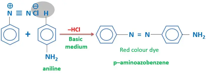aniline and benzene diazonium chloride